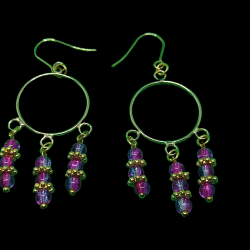 Purple glass/stone earrings