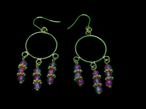 Purple glass/stone earrings