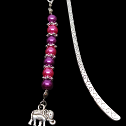 silver and pink pearl bookmark