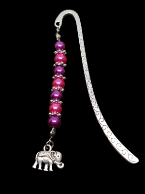 silver and pink pearl bookmark