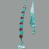 mermaid bookmark with crystals and butterfly pendant