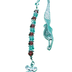 mermaid bookmark with crystals and pendant