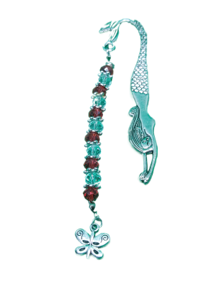 mermaid bookmark with crystals and pendant